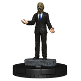 Statue of a character in a black suit with a mask on a white background