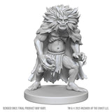 Unpainted fantasy figurine on a white background