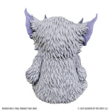Gray creature with purple horns on a white background