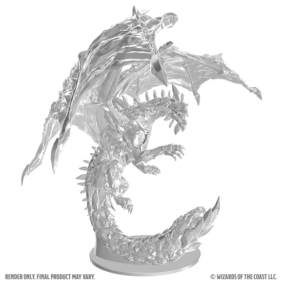 Gray dragon model on a white background with 'Wizards of the Coast' branding.
