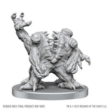 Unpainted monster figurine on a white background with 'Wizards of the Coast' branding.