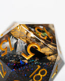 Emberglow Gaming: One Ring to Rule them All Gold Ring - Inclusion 33mm Sharp Edge D20
