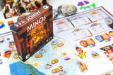 Board game 'Minos' by SONIVN with game pieces and cards on a table