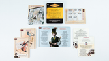 Collection of vintage-style cards and booklets on a white background