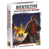 Board game box for 'Decktective' featuring Sherlock Holmes and Big Ben.