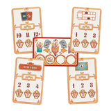 Set of decorative cards with numbers and design elements on a white background