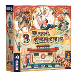 Board game box for '3 Ring Circus' by Devir on a white background