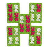 Four decorative letters 'H' with floral patterns on a white background