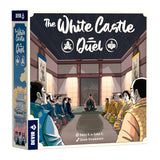 Board game box for 'The White Castle Duel' with illustrated scene and Devir branding.