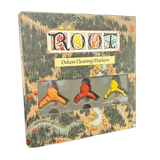 Box of 'Root' Deluxe Clearing Markers with colorful markers on a map-themed background