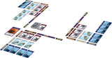 Collection of trading cards arranged in a pattern on a white background