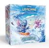 Disney Lorcana trading card game box with characters on a snowy background