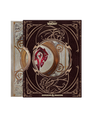 World of Warcraft: Dungeons & Dragons box set featuring a dark brown cover with ornate gold and red dragon artwork, shown alongside the inner illustrated box on a white background.