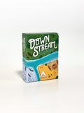 Board game box titled 'Down Stream' on a white background