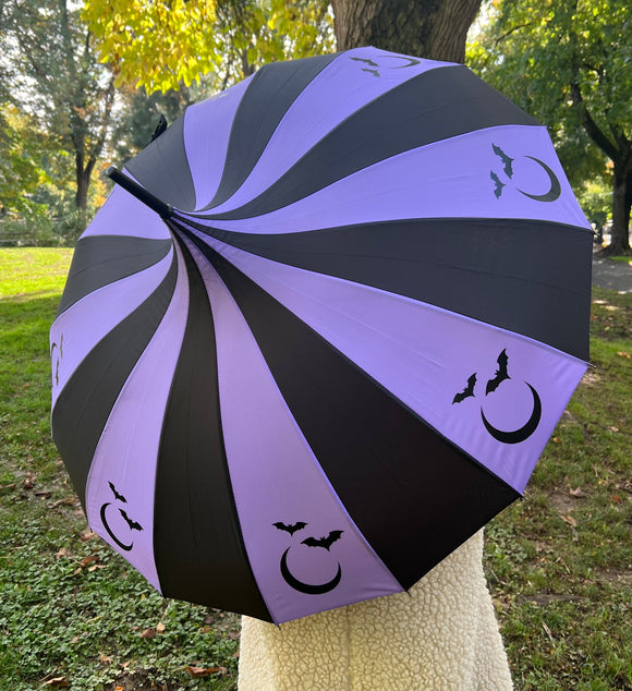 Witchwood Bags: Lavender Bat Moon Umbrella