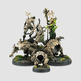 Fantasy figurines on a gray background