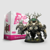 Fantasy figurine with detailed design in front of a box labeled 'Expte Encounters' on a white background