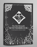 Book cover of 'The Rot Beneath Winterbrook' with a skull design on a gray background