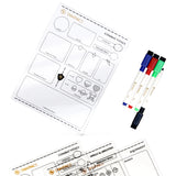 Two game character sheets with markers on a white background