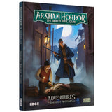 Arkham Horror roleplaying game book cover with two characters in a street scene.