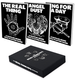 Three book covers of 'The Real Thing RPG' with a black box in the foreground.