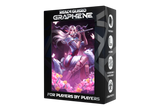 A boxed product labeled 'REALM GUARD GRAPHENE' with fantasy artwork on the front showing a woman with a bow and white animals among pink flowers. The box is black with white text and side icons, photographed on a plain white background.