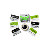 Set of game cards with text on a white background