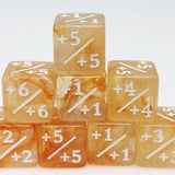 Foam Brain Games: D6 +1/+1 Dice Counters - Orange/White (8)