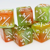 Foam Brain Games: D6 +1/+1 Dice Counters - Green/Gold (8)