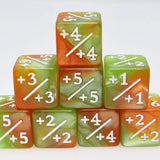 Foam Brain Games: D6 +1/+1 Dice Counters - Green/Gold (8)
