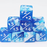Foam Brain Games: D6 +1/+1 Dice Counters - White/Blue Glitter (8)