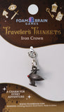 Foam Brain Games Traveler's Trinkets Iron Crown charm on packaging