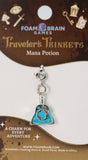 Mana potion charm on a Foam Brain Games card with decorative elements.