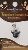Barbarian helmet charm on a Foam Brain Games card