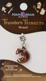 Weasel charm on a Foam Brain Games branded card