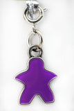Purple charm shaped like a star with a silver clasp on a white background