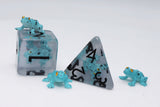 Blue Poison Frog RPG Dice Set