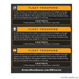 Fleet Troopers game expansion pack with text and branding on a black background