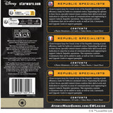 Back of a game box with Republic Specialists branding and product details.
