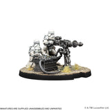 Model of two stormtroopers with a machine gun on a white background