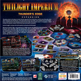 Back cover of Twilight Imperium Fourth Edition Thunder's Edge expansion packaging.
