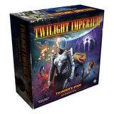 Board game box for 'Twilight Imperium' with space-themed artwork on a white background