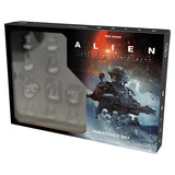 Alien: Miniatures Set box, featuring a windowed front showing gray miniature figures inside and artwork of an Alien soldier on the right side.
