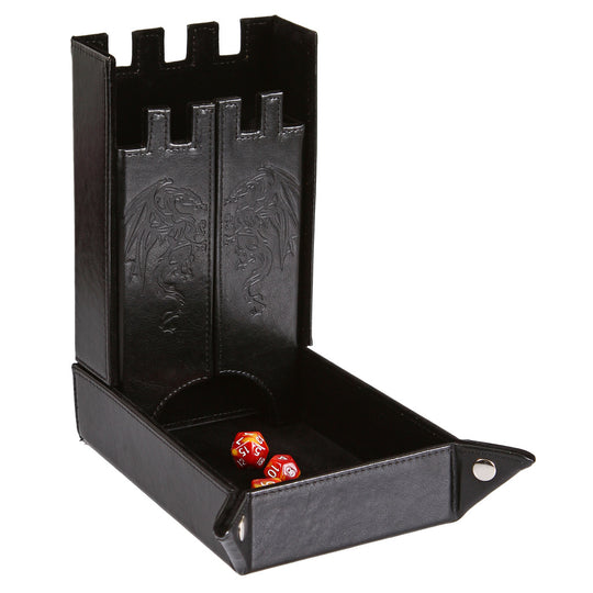 Forged Draco Castle Dice Tower & Dice Tray - Black