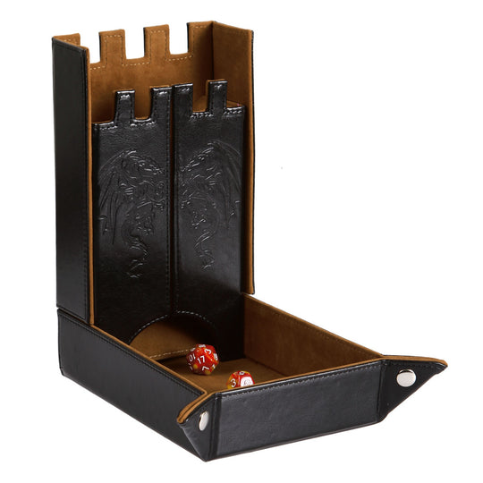 Forged Draco Castle Dice Tower & Dice Tray - Brown