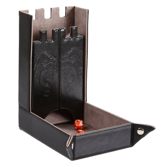 Forged Draco Castle Dice Tower & Dice Tray - Grey