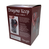 Box for 'Dragons Keep Dice Tower' with text and images on a white background