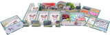 Children's educational toy set with various compartments and illustrations on a white background