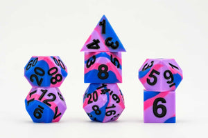 Metallic Dice Games: Sharp Edge Silicone Rubber Dice - Bisexual Pride (7)