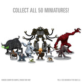 Collection of miniatures with text 'Collect all 50 miniatures!' on a white background